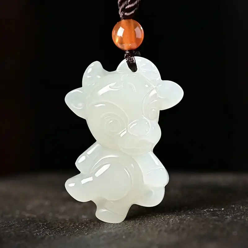 Afghan Jade Rat Cow Pendant for Men Women