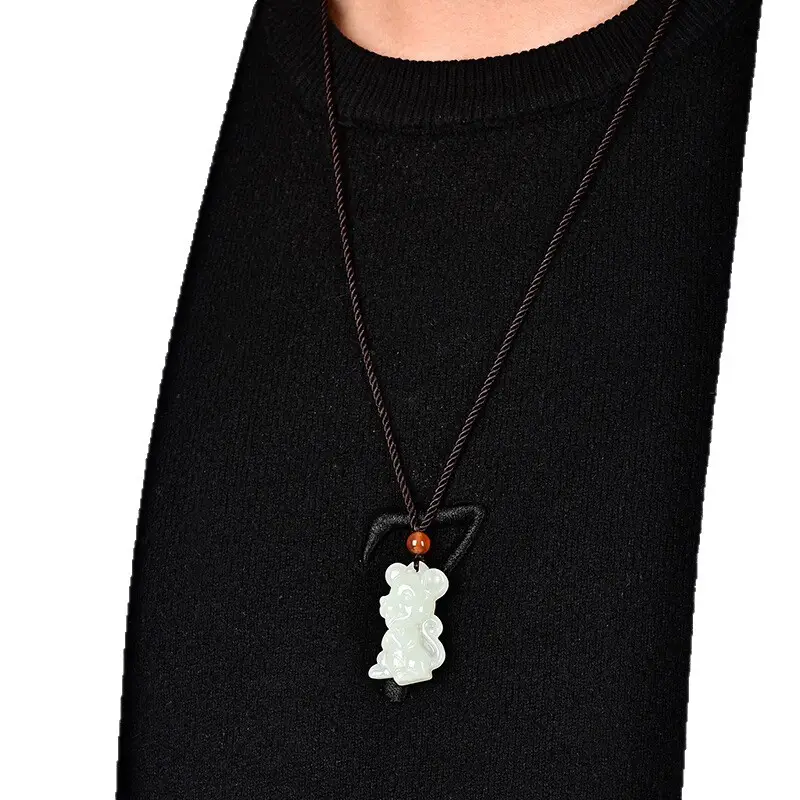 Afghan Jade Rat Cow Pendant for Men Women