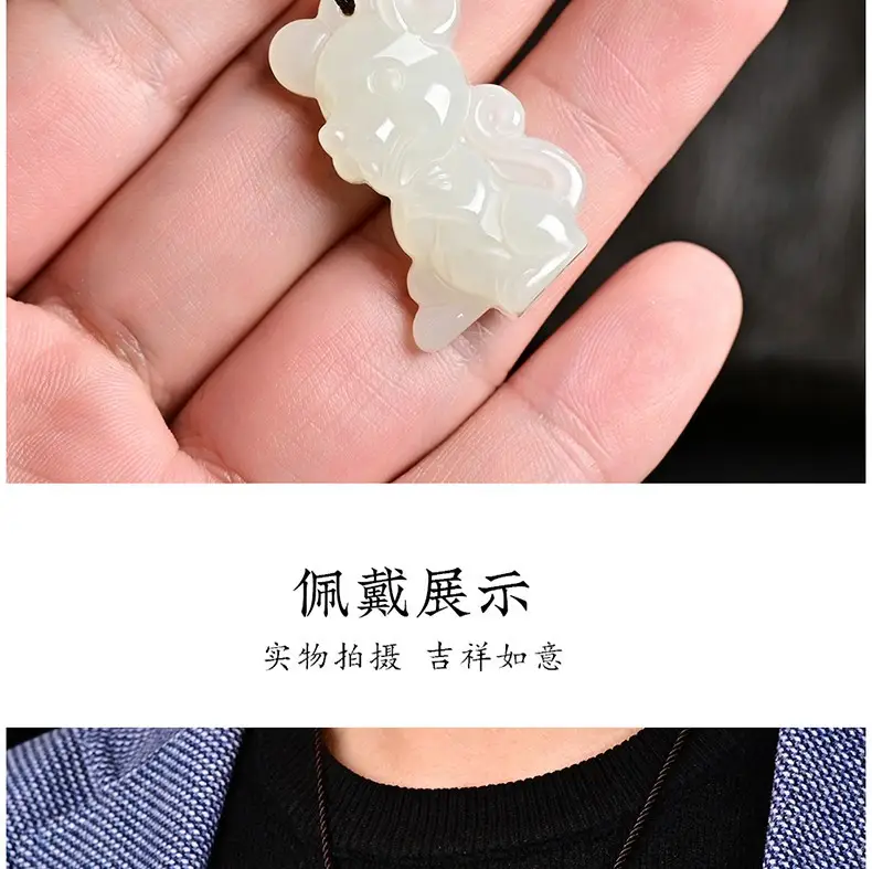 Afghan Jade Rat Cow Pendant for Men Women — feature 16