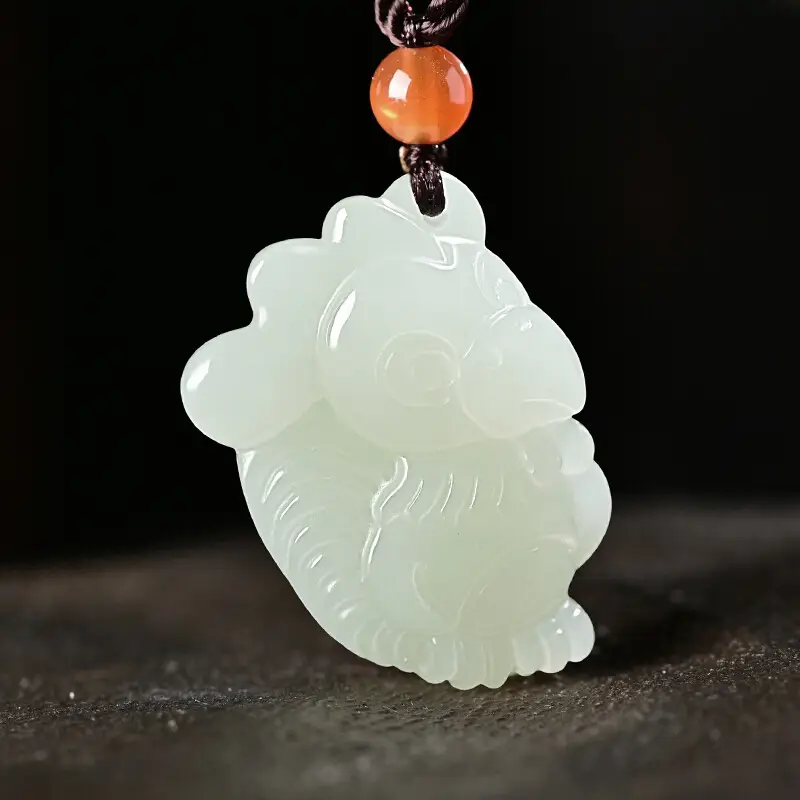 Afghan Jade Rat Cow Pendant for Men Women
