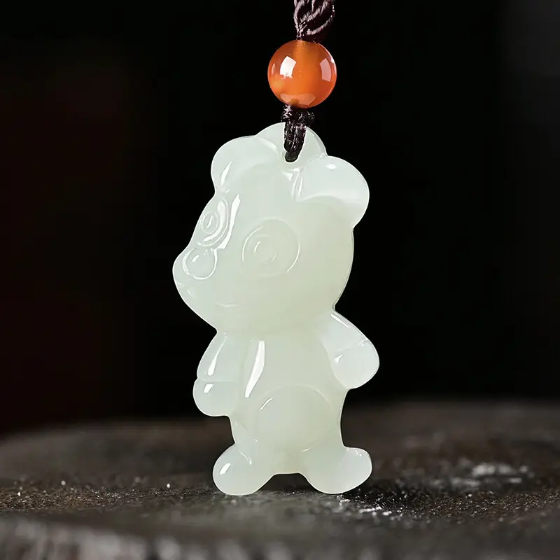 Afghan Jade Rat Cow Pendant for Men Women