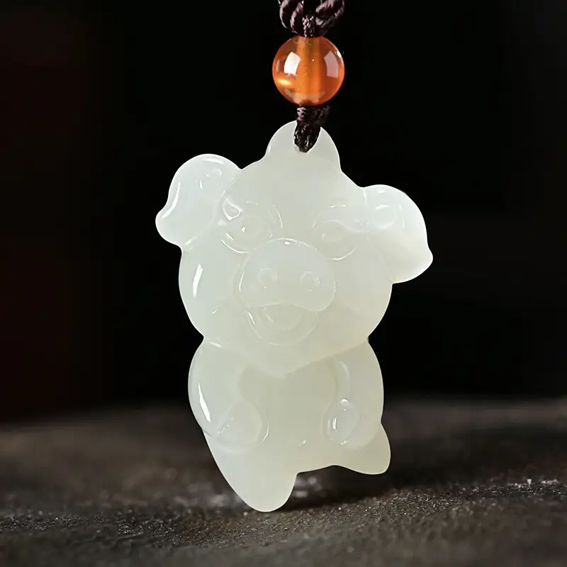 Afghan Jade Rat Cow Pendant for Men Women
