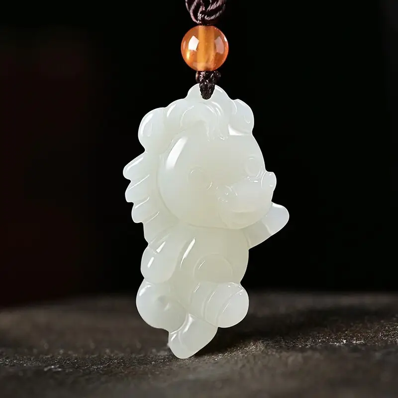 Afghan Jade Rat Cow Pendant for Men Women