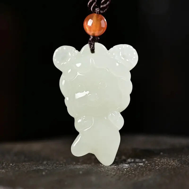 Afghan Jade Rat Cow Pendant for Men Women
