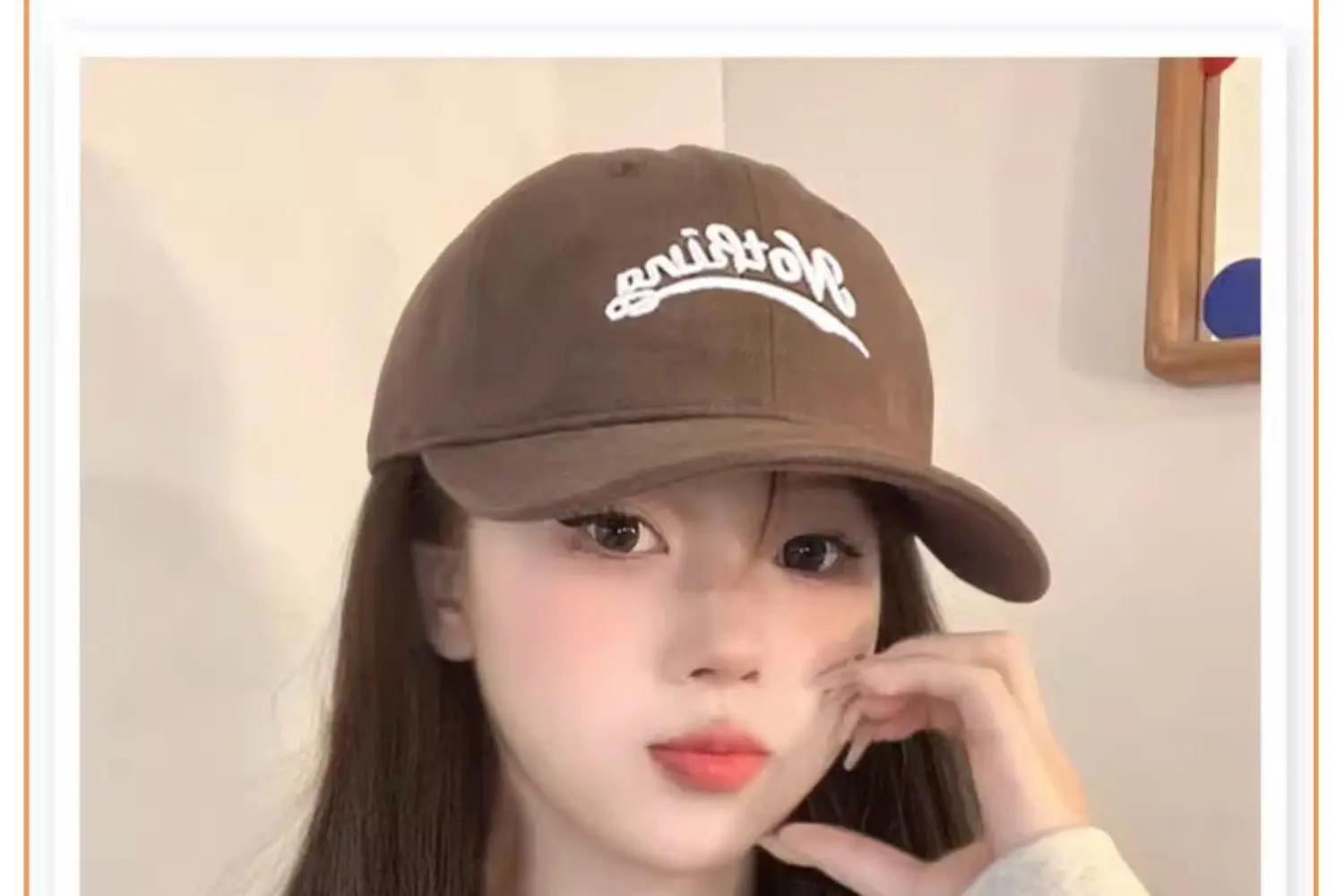 Women's Wool Wool Cap Wig Long Curly Hair Natural Brown — feature 27