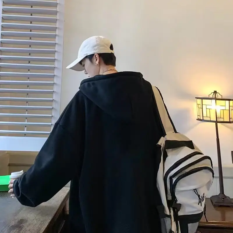 Plus Size White Hooded Sweater Jacket for Men Women — feature 3