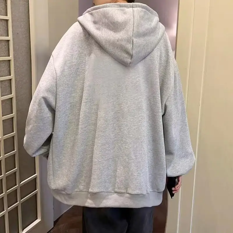 Plus Size White Hooded Sweater Jacket for Men Women — feature 8