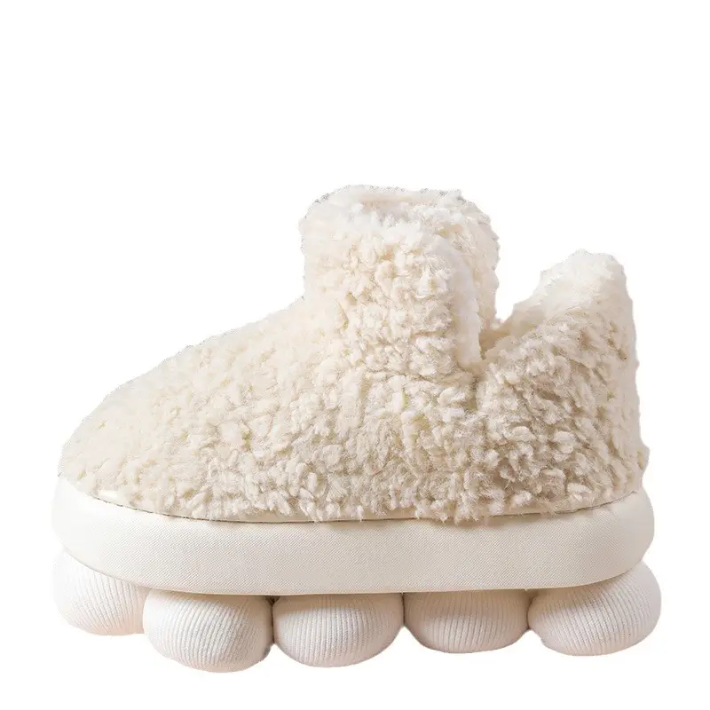 Warm velvet plush cotton slippers for women autumn and winter can be worn outside 2023 New thick bottom non-slip couple cotton shoes for men