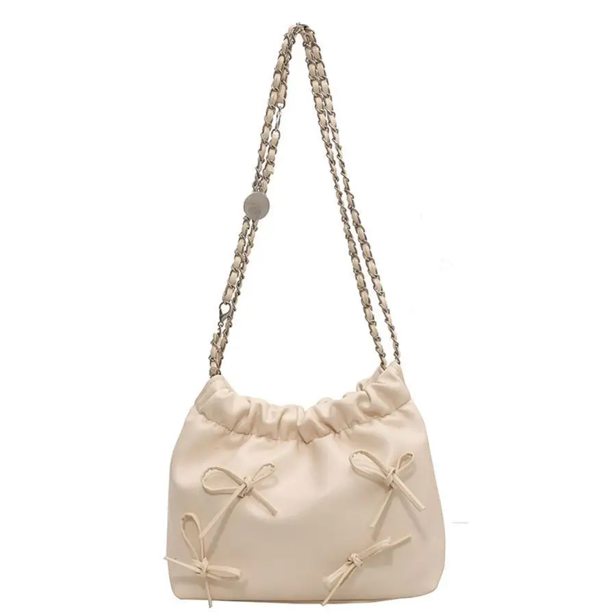 Pink Embroidered Chain Crossbody Bag for Women - Image 9