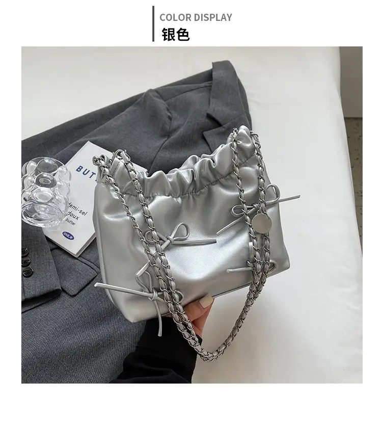 Pink Embroidered Chain Crossbody Bag for Women — feature 10