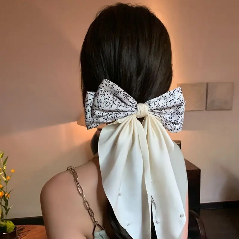 Black Retro Bow Hairpin for Women - Image 7