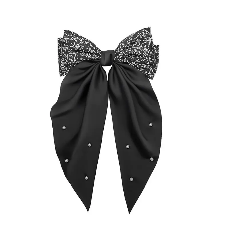 Black Retro Bow Hairpin for Women - Image 9