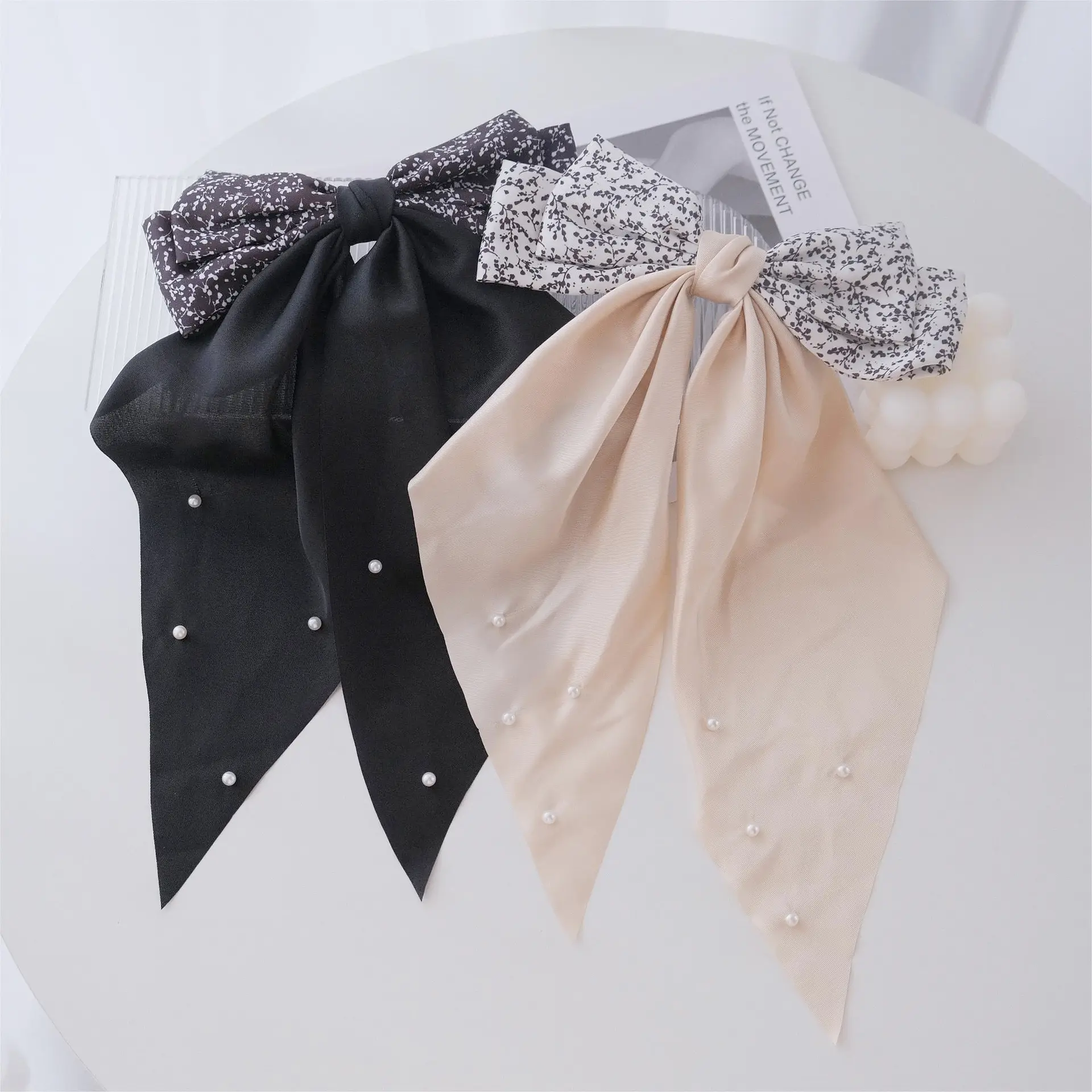 Black Retro Bow Hairpin for Women — feature 11