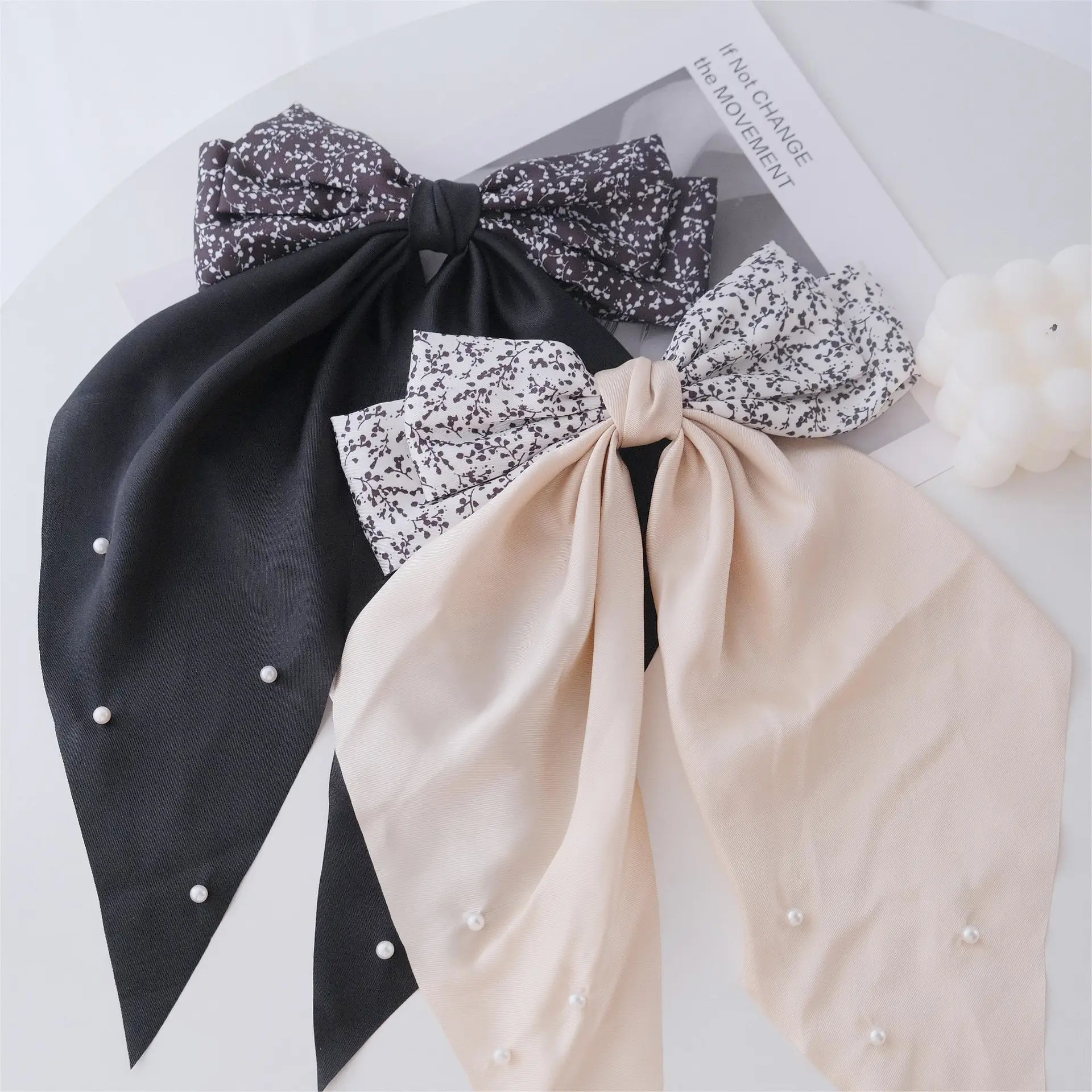 Black Retro Bow Hairpin for Women — feature 12