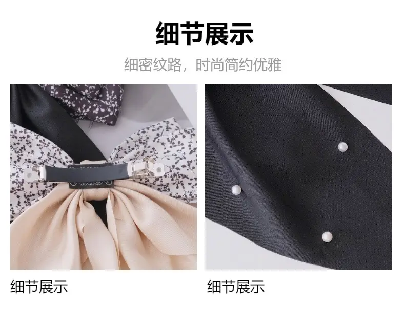 Black Retro Bow Hairpin for Women — feature 3