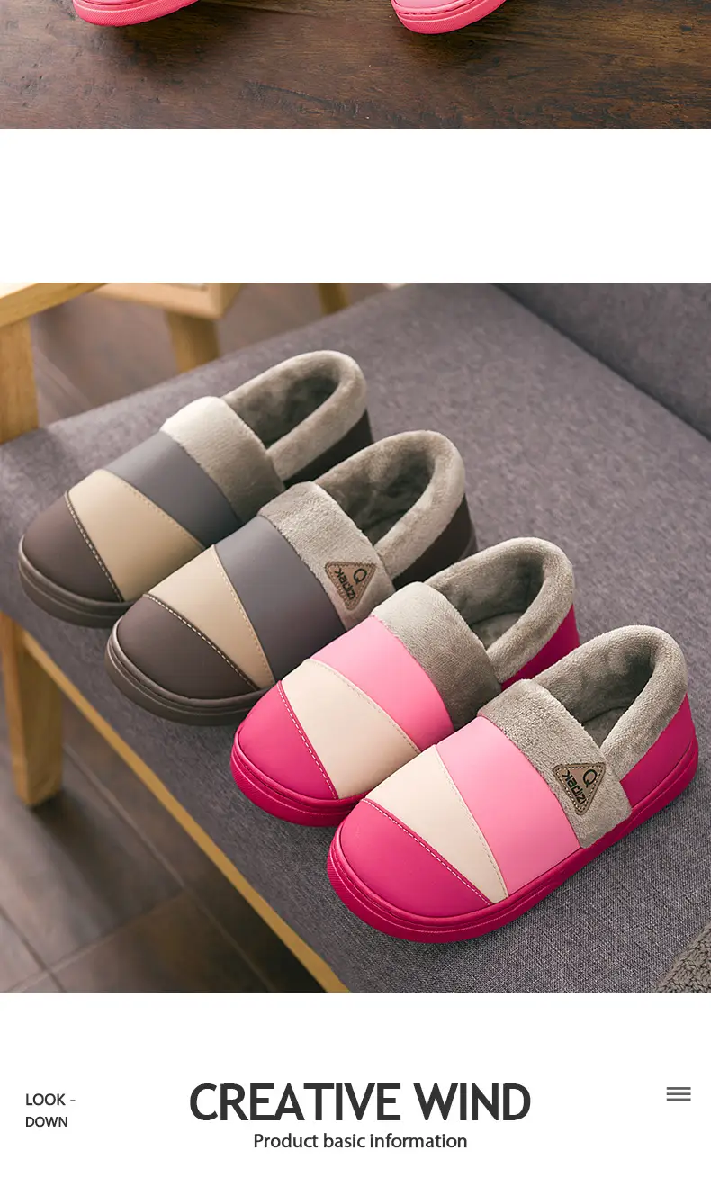 Lidani cotton shoes men's winter waterproof outdoor warm indoor home non-slip extra large size 50-51 men's cotton slippers — feature 18
