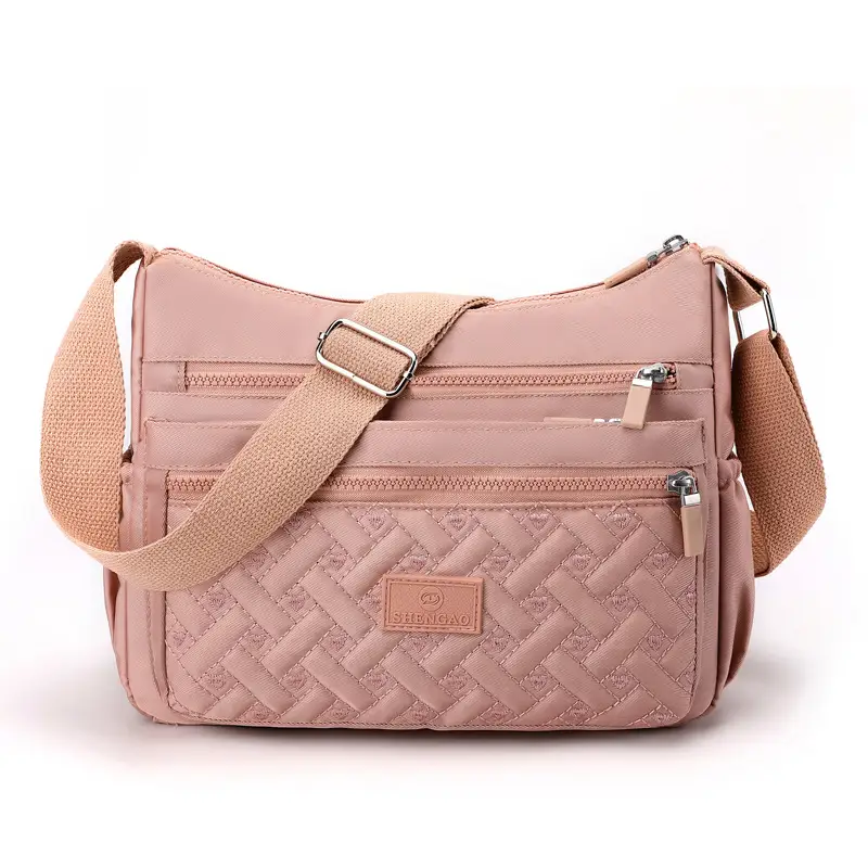 Black Embroidered Crossbody Bag for Women Travel Multi Layer - Image 3