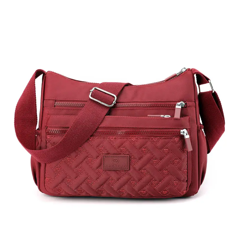 Black Embroidered Crossbody Bag for Women Travel Multi Layer - Image 4