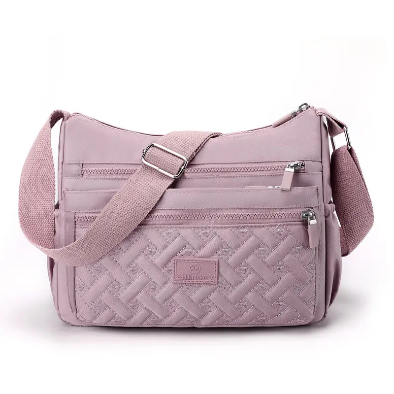Black Embroidered Crossbody Bag for Women Travel Multi Layer - Image 5
