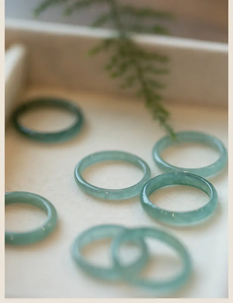 Jade Ice Blue Water Ring Fine Finger Ring Women — feature 18