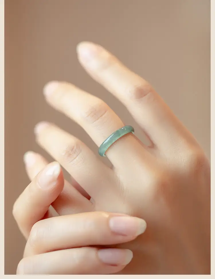 Jade Ice Blue Water Ring Fine Finger Ring Women — feature 22