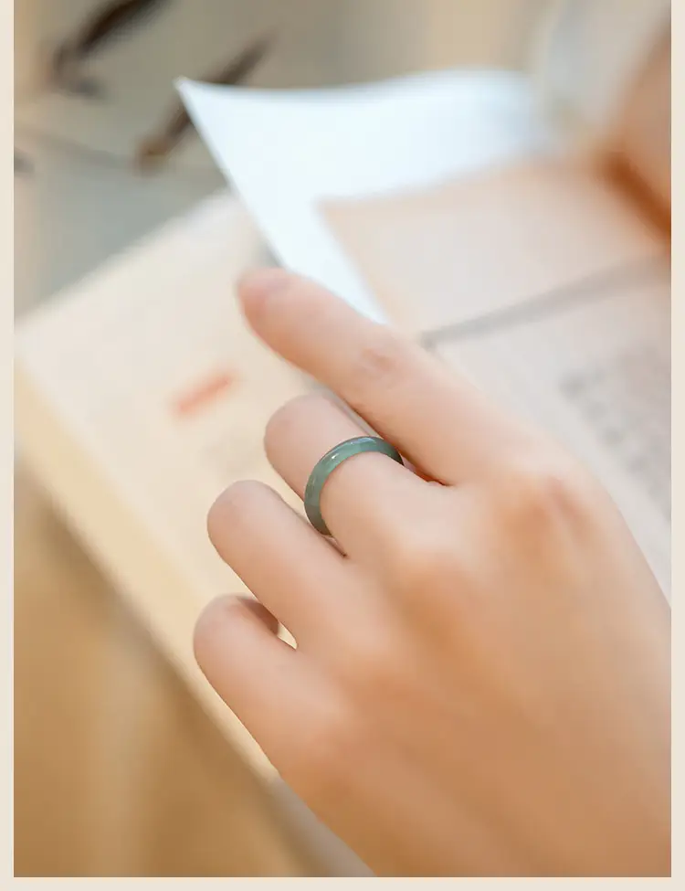 Jade Ice Blue Water Ring Fine Finger Ring Women — feature 23