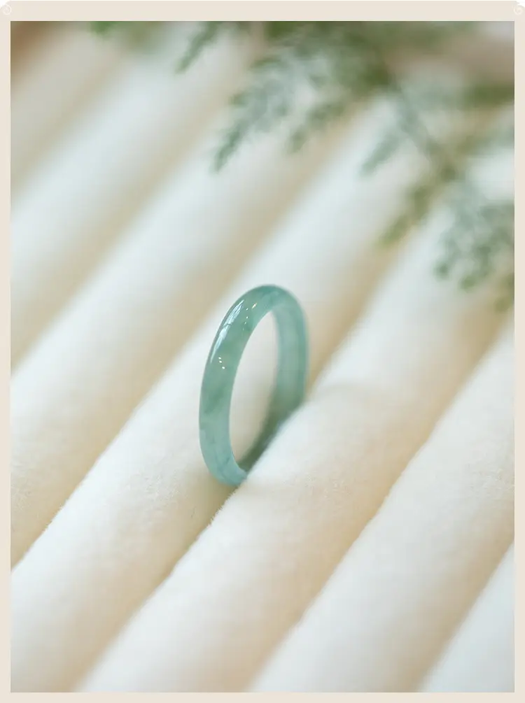 Jade Ice Blue Water Ring Fine Finger Ring Women — feature 4