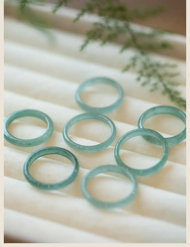 Jade Ice Blue Water Ring Fine Finger Ring Women — feature 5