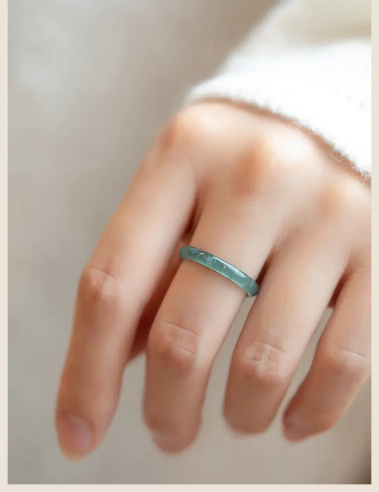 Jade Ice Blue Water Ring Fine Finger Ring Women — feature 7
