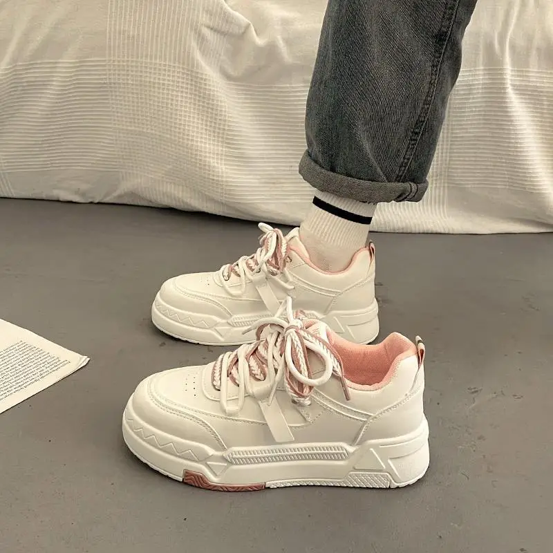 Women Thick-Soled White Casual Sports Sneakers 2025 - Image 2