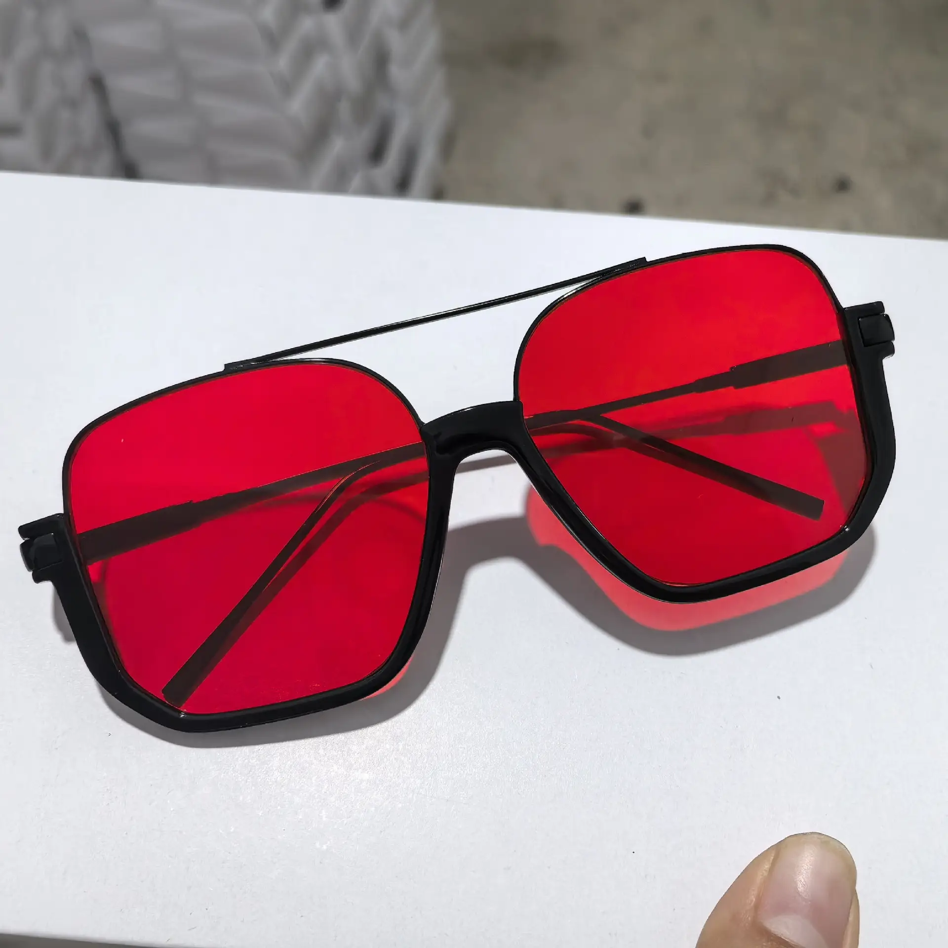 Women Anti-Blue Light Sunglasses Double Bridge Large Frame - Image 16