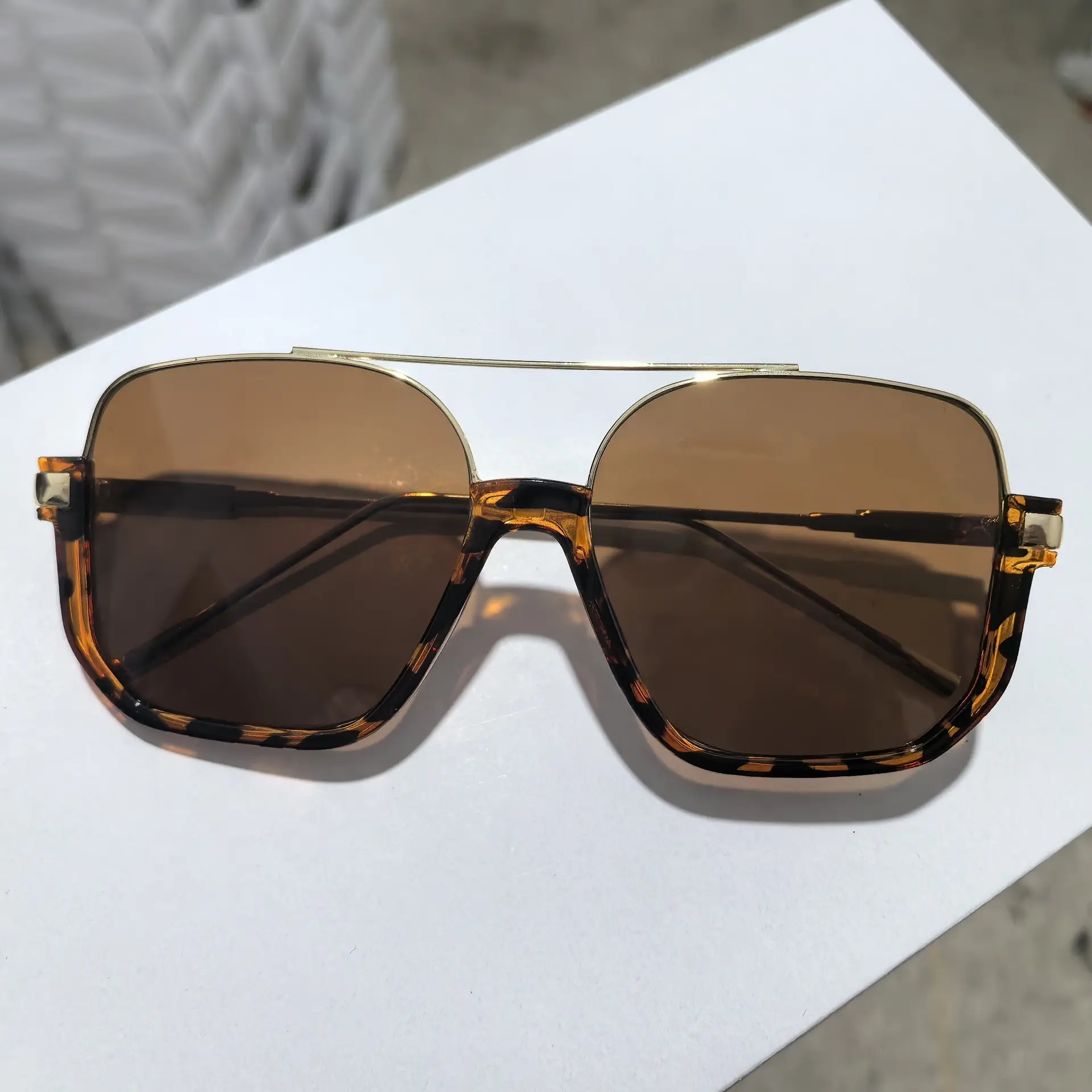 Women Anti-Blue Light Sunglasses Double Bridge Large Frame - Image 18