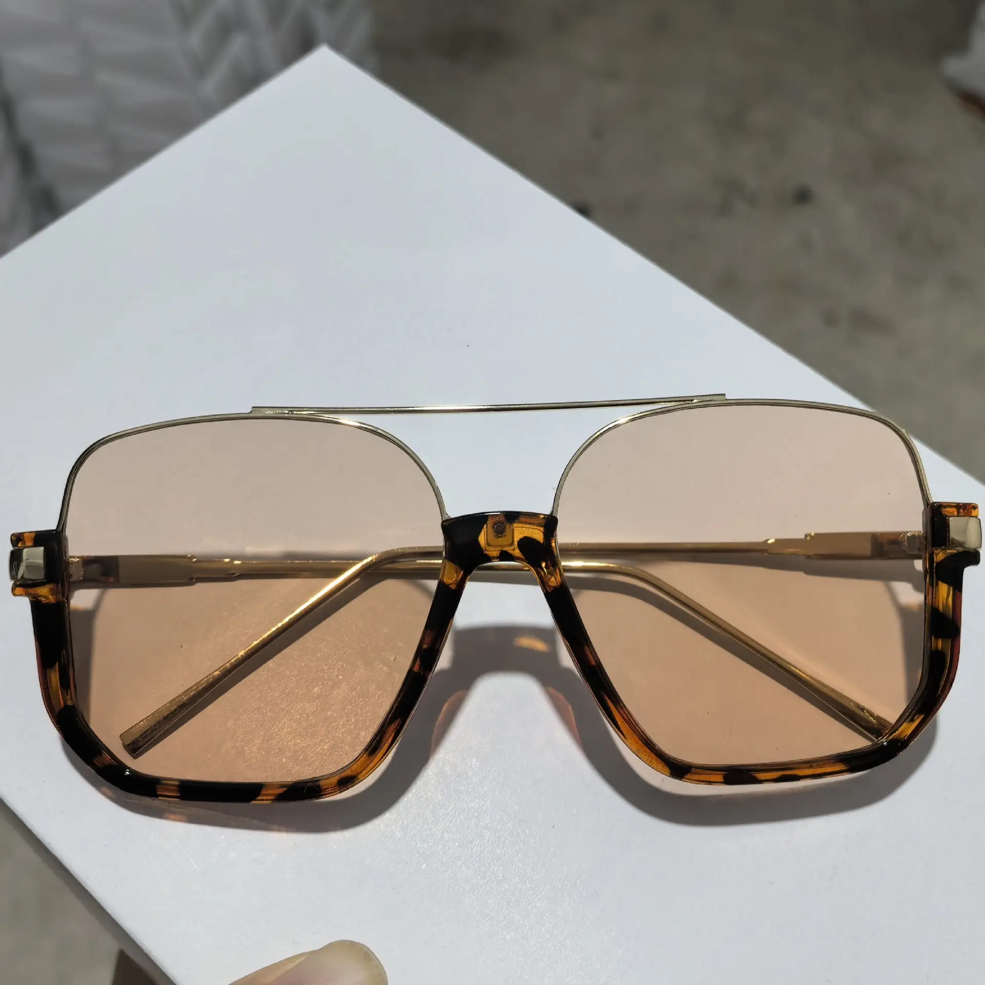 Women Anti-Blue Light Sunglasses Double Bridge Large Frame - Image 19