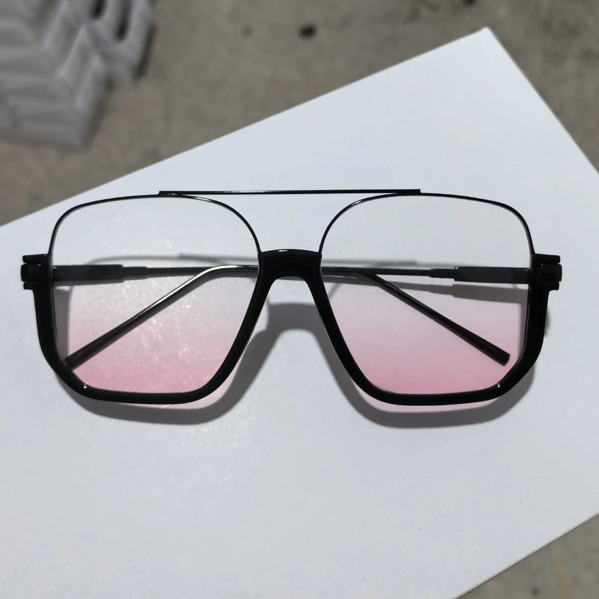 Women Anti-Blue Light Sunglasses Double Bridge Large Frame - Image 20