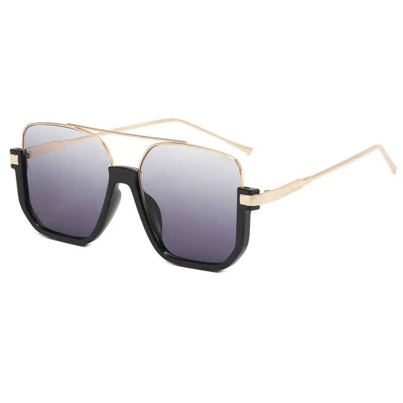 Women Anti-Blue Light Sunglasses Double Bridge Large Frame - Image 4