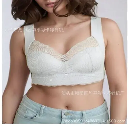 White Lace Crossbody Bra for Plus Size Women