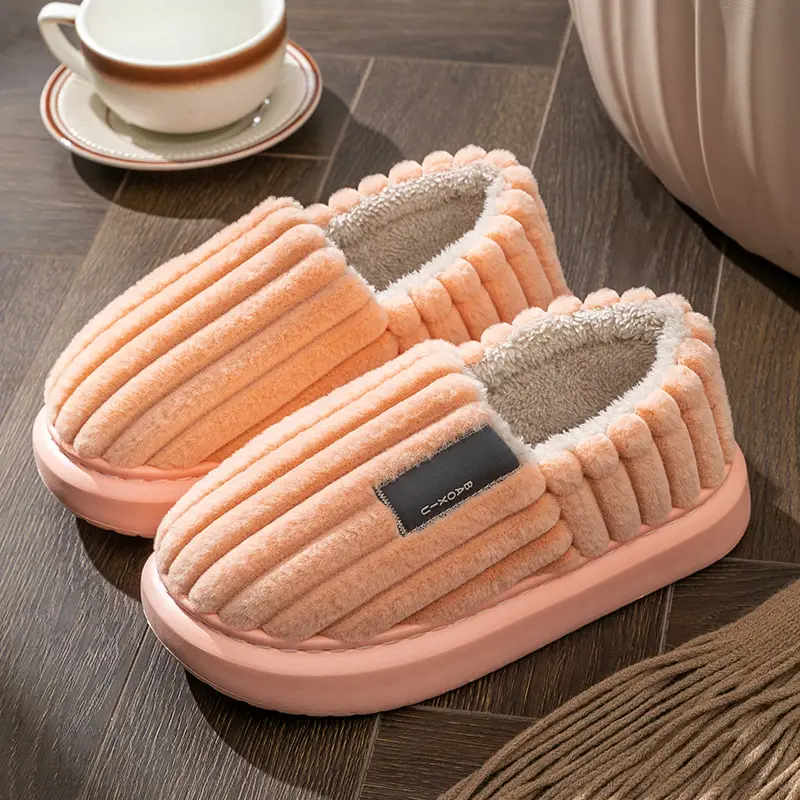 Cotton Slippers Home Women's Winter Indoor Couple's Thick-soled Anti-slip Warm-keeping Maomao Slippers Men's Cotton Shoes Home - Image 6