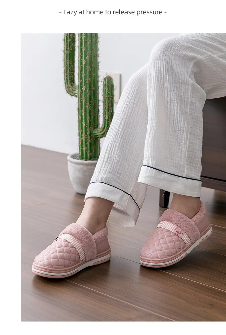 Lidani cotton shoes women's autumn and winter warm waterproof non-slip outdoor indoor home home couple cotton slippers men's wholesale — feature 12