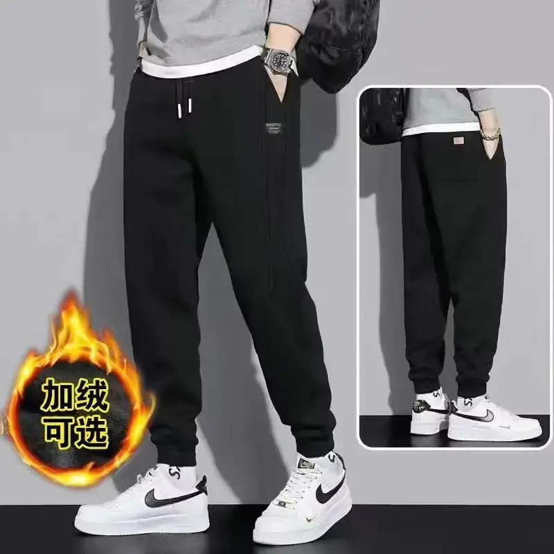 Men Grey Fleece Lined Ankle Tied Harem Pants - Image 8