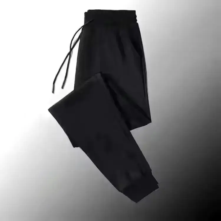 Men Grey Fleece Lined Ankle Tied Harem Pants - Image 9