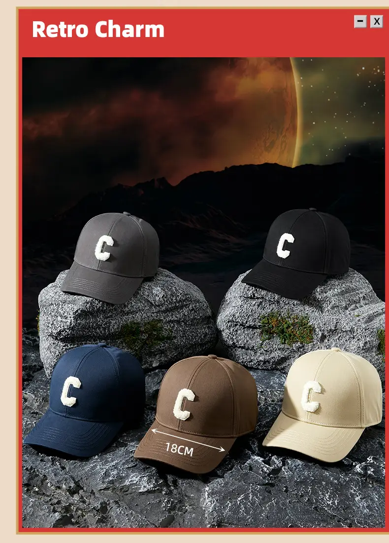 Women's Black Letter Cap with White Embroidery — feature 12