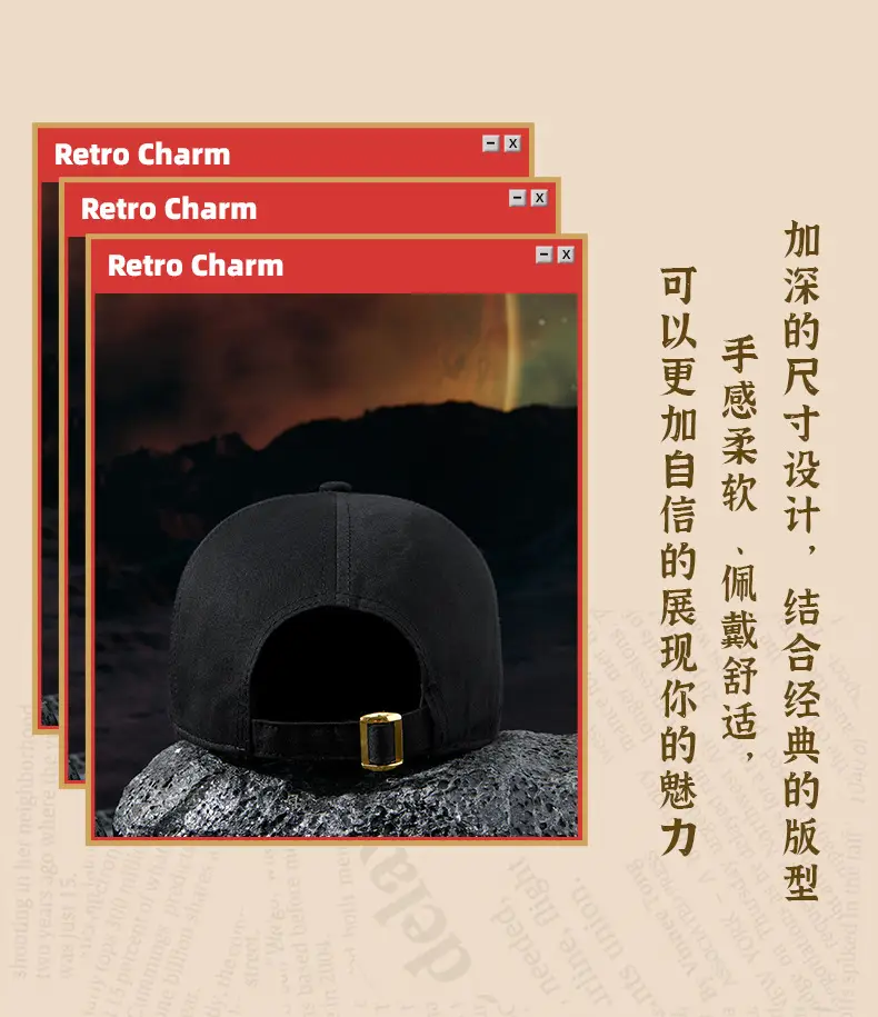 Women's Black Letter Cap with White Embroidery — feature 13