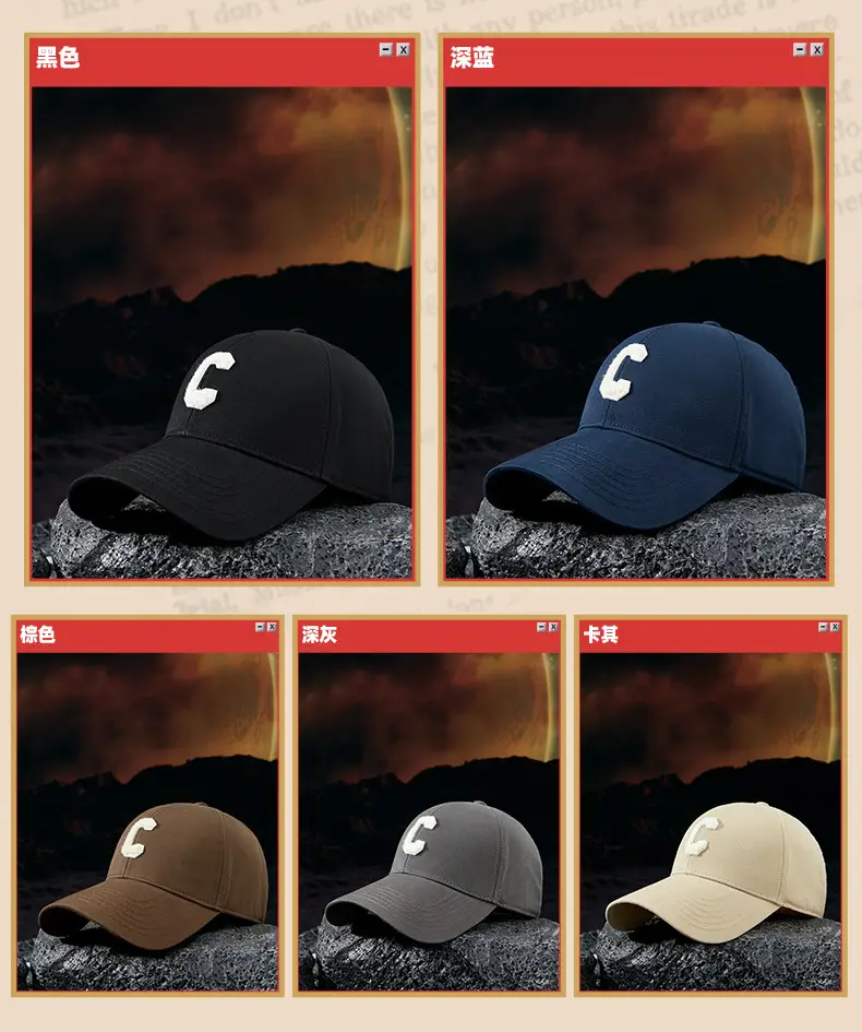 Women's Black Letter Cap with White Embroidery — feature 18