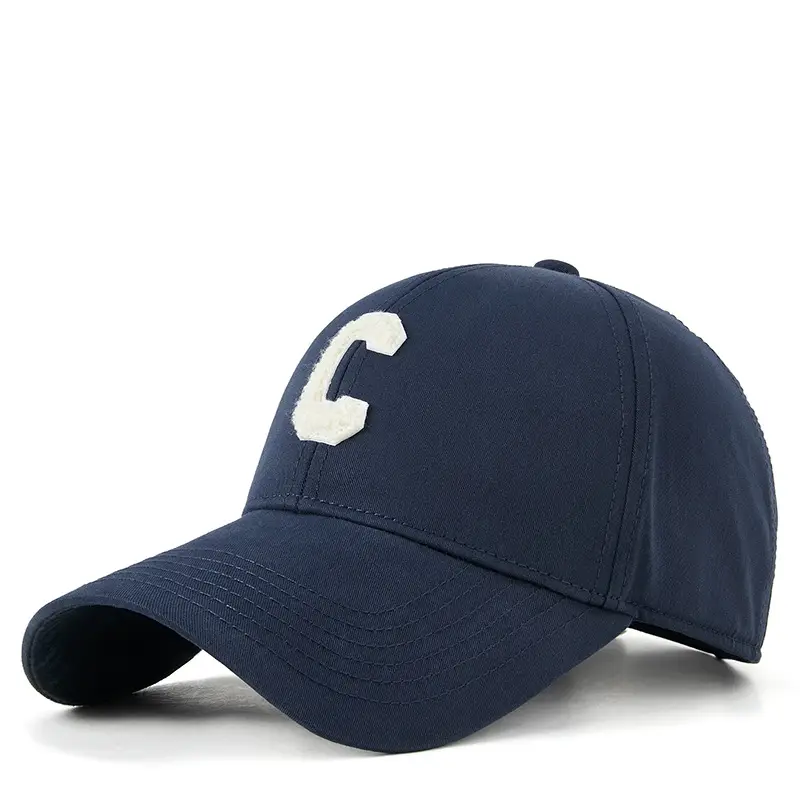 Women's Black Letter Cap with White Embroidery