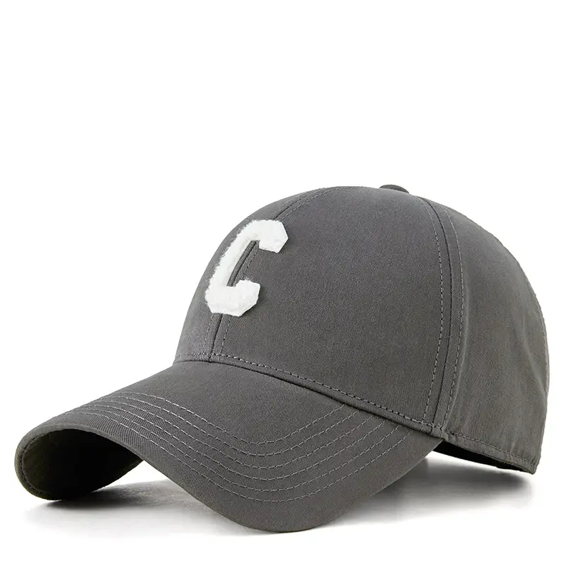 Women's Black Letter Cap with White Embroidery