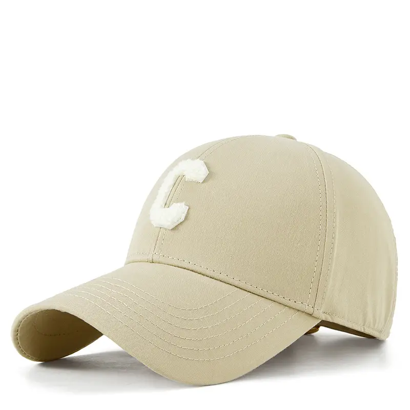 Women's Black Letter Cap with White Embroidery