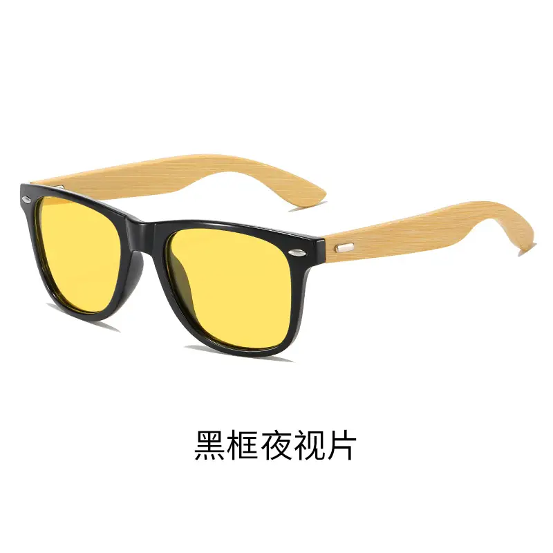 Bamboo Leg Sunglasses Blue Laser Black Frame - Image 10