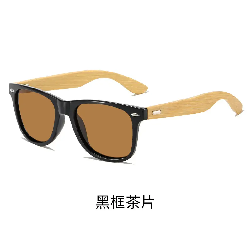 Bamboo Leg Sunglasses Blue Laser Black Frame - Image 3