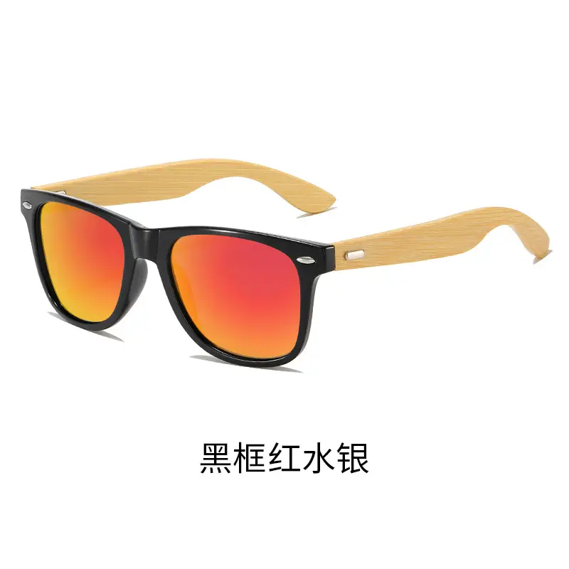 Bamboo Leg Sunglasses Blue Laser Black Frame - Image 5
