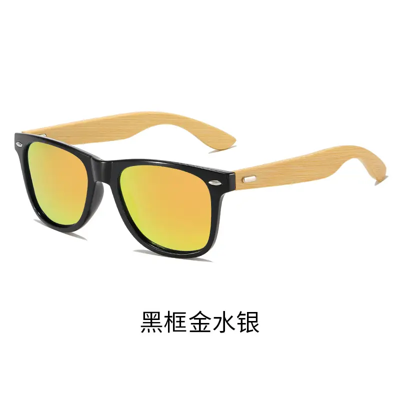 Bamboo Leg Sunglasses Blue Laser Black Frame - Image 7